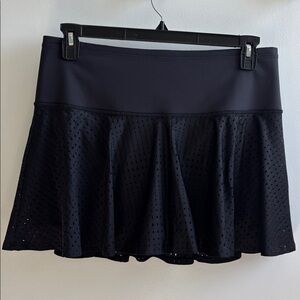 Black Perforated Athletic/Tennis Skirt